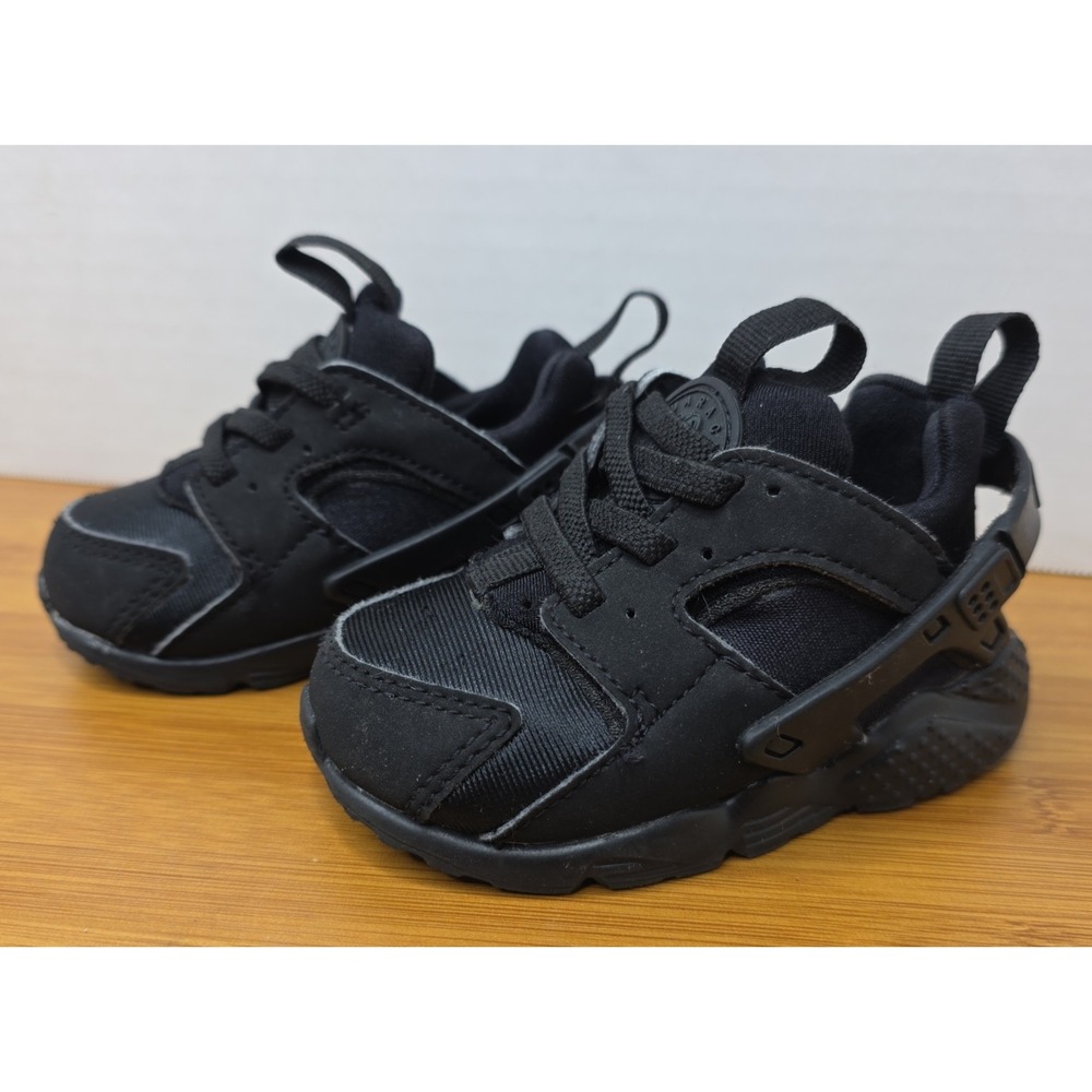 Nike Huarache Run Triple Black Size 5C Sneakers Shoes Baby Toddler FV5604-001‎